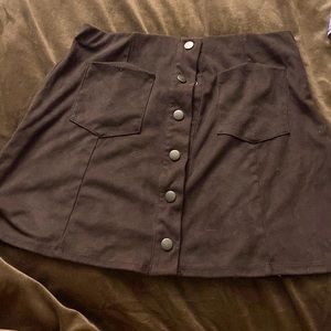 Suede dark brown skirt